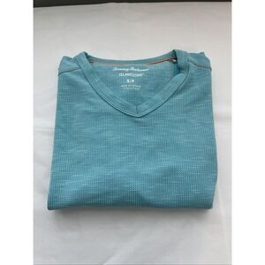 Tommy Bahama Island zone Pullover Henley Short Sleeve Men's S Aqua